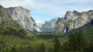 The Half Dome in the distance at Yosemite National Park