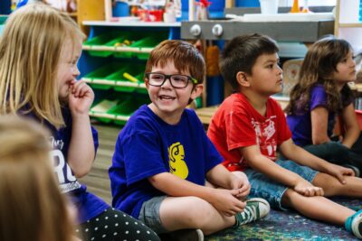 Military kids in a classroom at ASYMCA Operation Little Learners