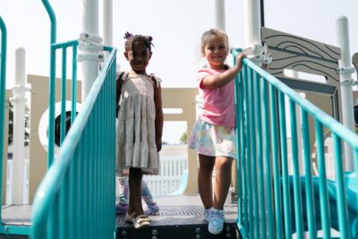Military children at a playground in an ASYMCA branch