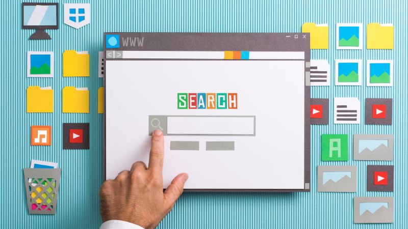 colorful Search bar in web browser