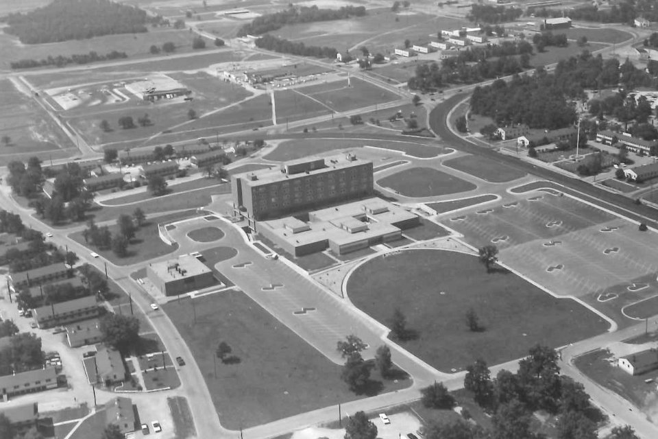 Aerial view of fort Leonard wood from the 1960s.