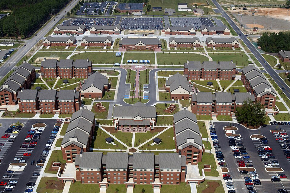 Aerial view of Fort Bragg
