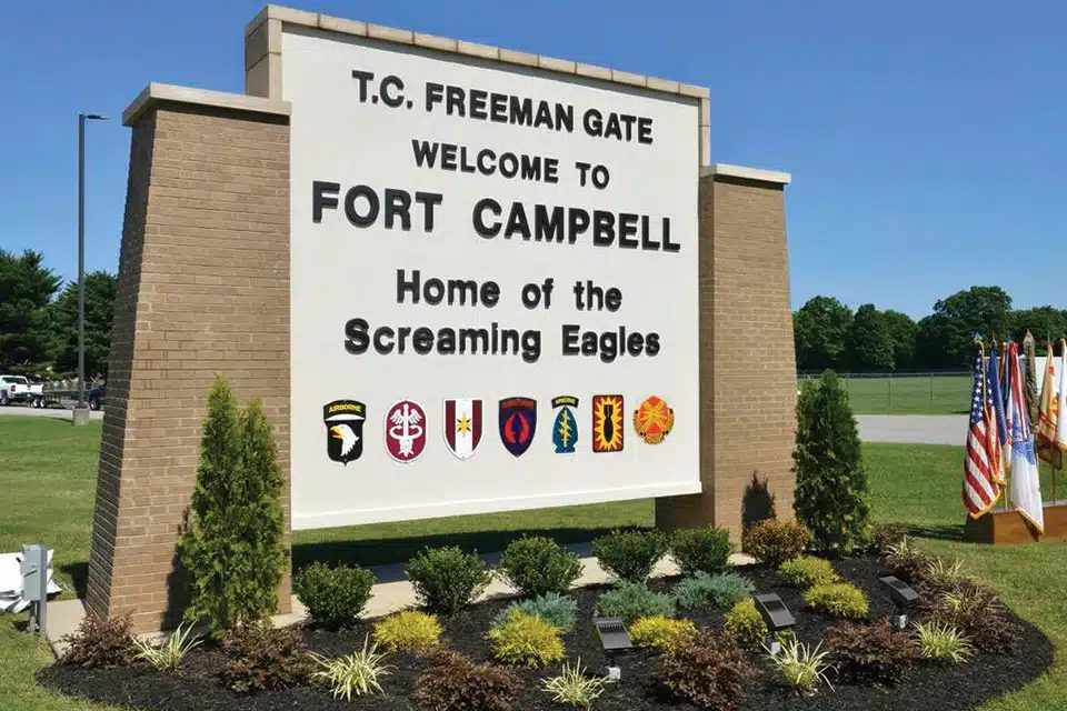 Welcome sign for Fort Campbell